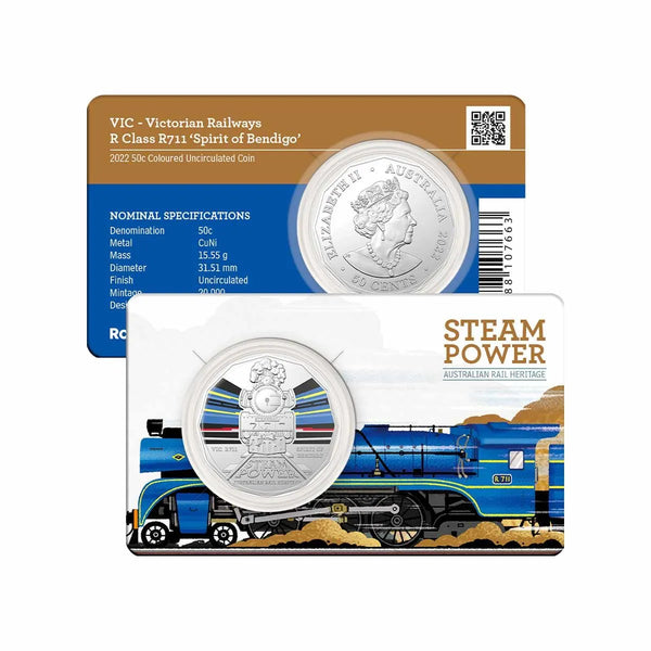 2022 Australian Steam Trains - VIC Bendigo 2022 50c Uncirculated Coin