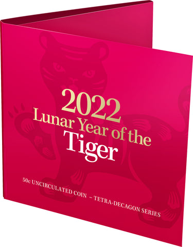 2022 Lunar Year of the Tiger 50c Tetra-Decagon Uncirculated Coin