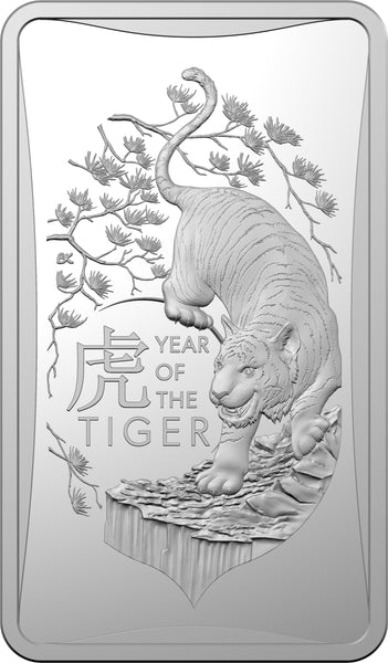 2022 Lunar Year of the Tiger $1 Silver 1/2oz Frosted Ingot