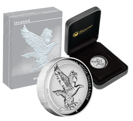 2023 Australian Wedge-Tailed Eagle 1oz Silver Incused Coin
