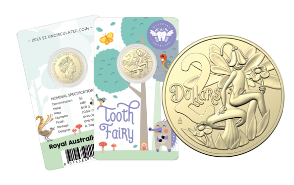 2023 Tooth Fairy Two Dollar Coin on Card (New Design)