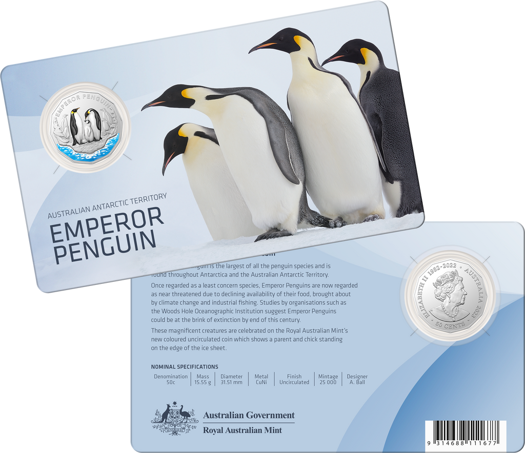 2023 Australian Antarctic Territory – Emperor Penguin - 50c Coloured U
