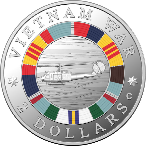 2023 End of Australia’s Involvement in the Vietnam War 50th Anniversary $2 ‘C’ Mintmark Coloured Silver Proof Coin