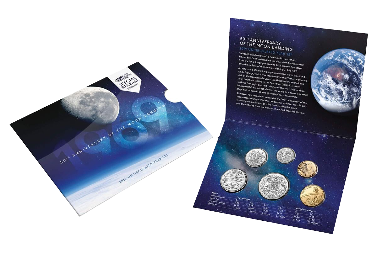 2019 50th Anniversary of the Moon Landing Mint Set - World Money Fair