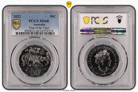 2022 Lunar Year of the Tiger 50c MS68