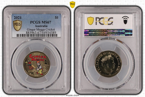 2021 Ginger Meggs Cricket $1 MS67