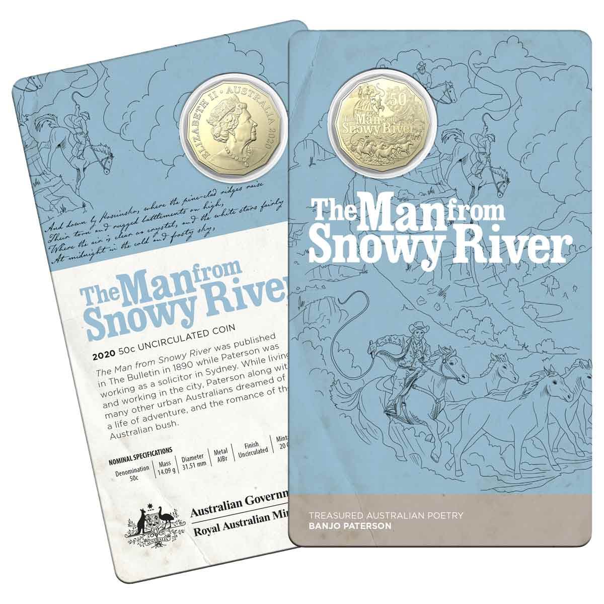 2020 Banjo Paterson - Man from Snowy River 50c