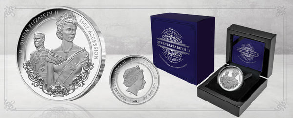 2022 QEII Accession 1oz Silver Proof $5 Coin - Tokelau