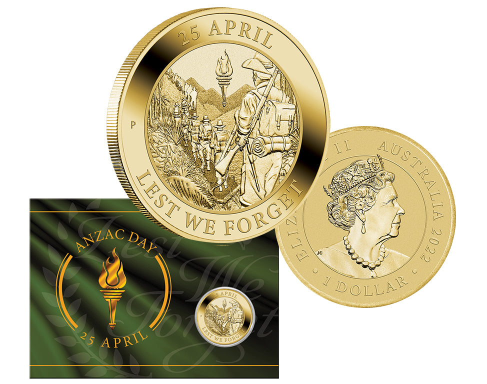 2022 Anzac Day Lest We Forget $1 AlBr Uncirculated Coin