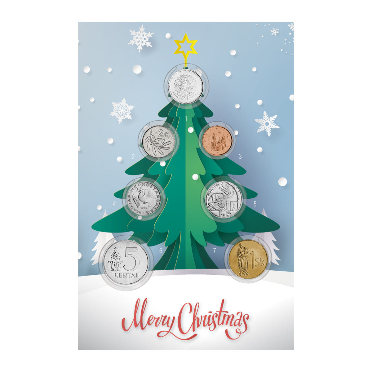 Christmas Card 1967-2016 7-Coin Uncirculated Set