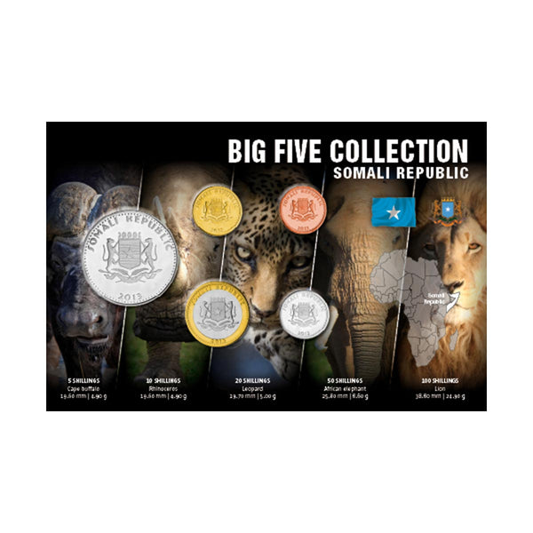 2013 Big Five Animals Uncirculated World Coin Set