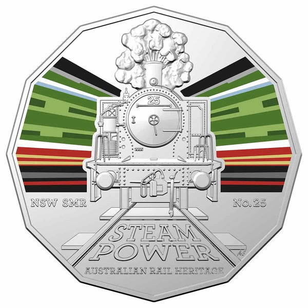 2022 Australian Steam Trains - NSW Maitland 50c Coloured Uncirculated Coin