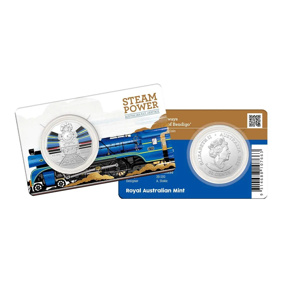 2022 Australian Steam Trains - VIC Bendigo 2022 50c Uncirculated Coin