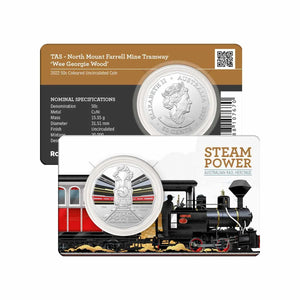 2022 Australian Steam Trains - Tasmania 'Wee Georgie Wood' 50c Coloured Uncirculated Coin