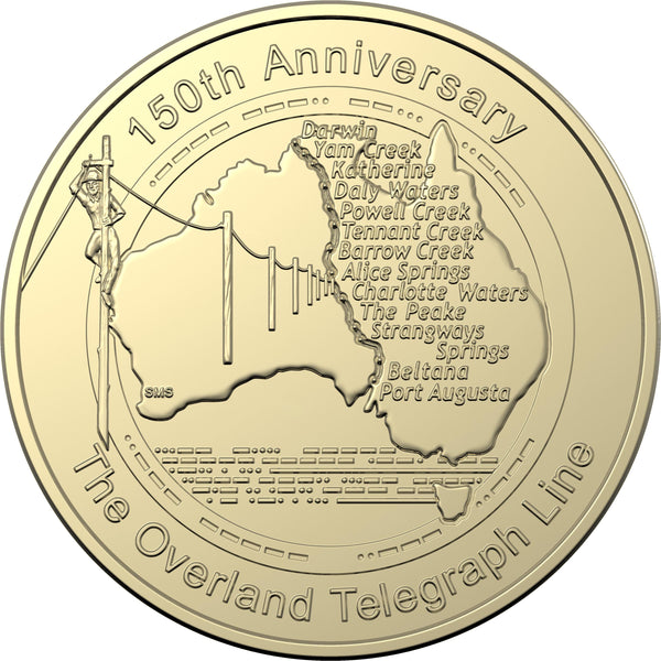2022 Overland Telegraph 150th Anniversary $1 Carded Coin