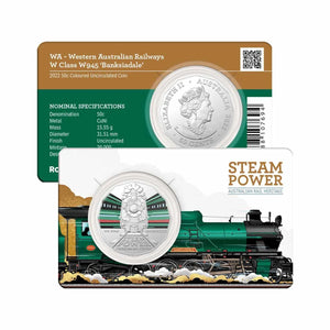 2022 Australian Steam Trains WA Banksiadale 50c Coloured Uncirculated Coin
