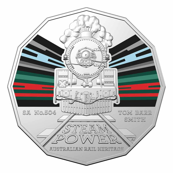 2022 Australian Steam Trains South Australia Tomm Barr Smith 50c Coloured Uncirculated Coin