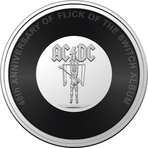 2023 AC/DC 40th anniversary of Flick The Switch 20c Coloured Unc Coin