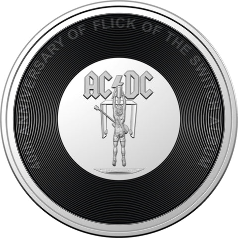 2023 AC/DC 40th anniversary of Flick The Switch 20c Coloured Unc Coin