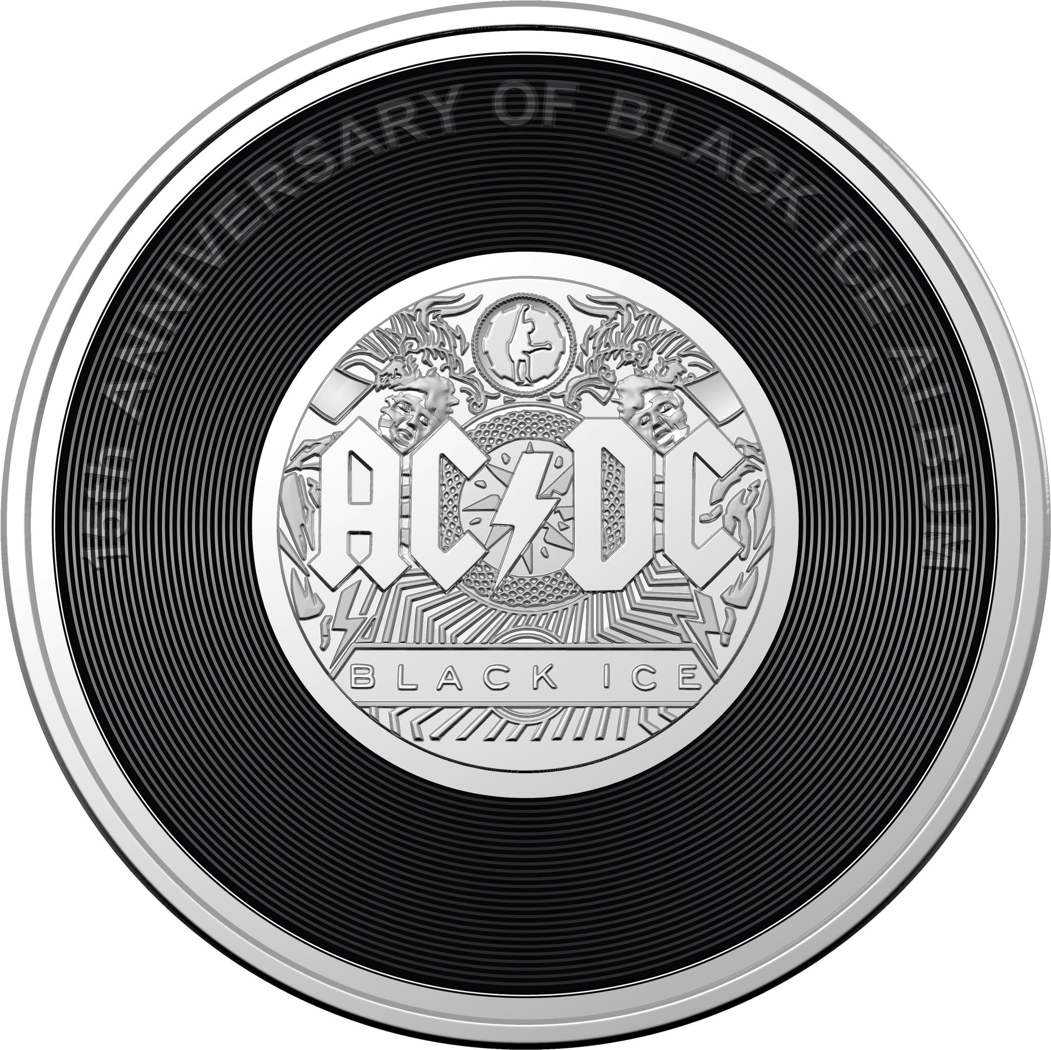 2023 AC/DC 15th Anniversary of Black Ice 20c Coloured Unc Coin