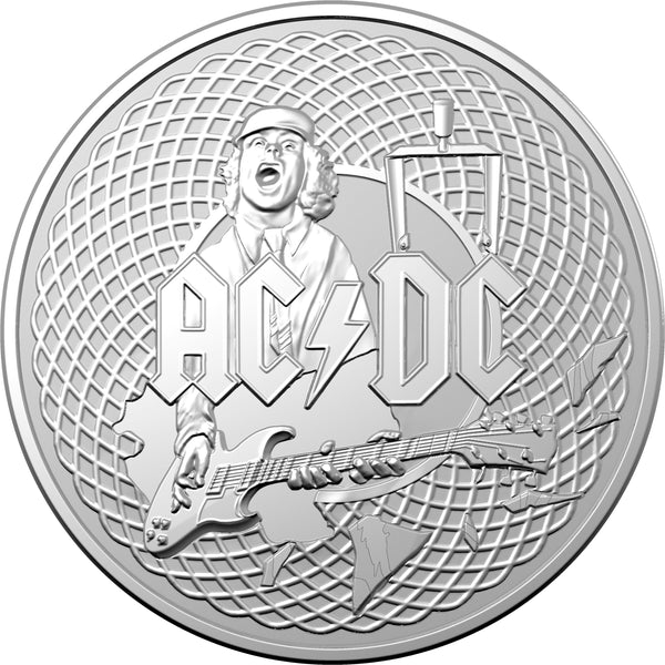 2023 AC/DC $1 Silver Frosted Uncirculated Coin