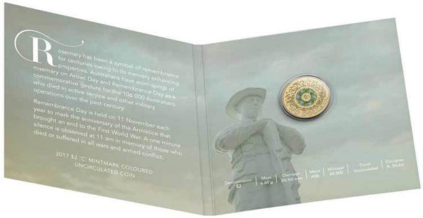 2017 Remembrance Day Coloured $2 'C' Mintmark