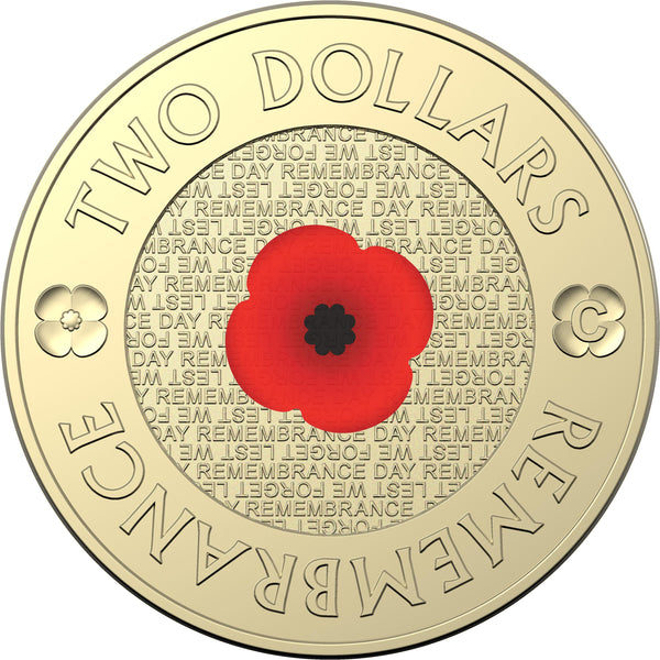 2022 Remembrance Day $2 Red Poppy 'C' Mintmark