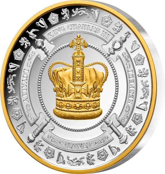 2023 King Charles III Coronation Crown $1 1oz Silver Proof Coin