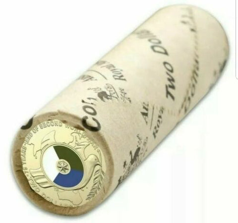 2020 $2 75th Anniversary of the End of WWII  Al-Br Uncirculated Mint Roll