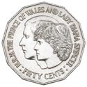 1981 Charles and Diana 50c Reserve Bank Coin Roll