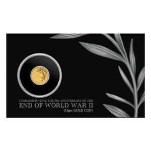 2020 End of World War 2 WWII 75th Anniversary 0.5G Gold $2 Coin on Card