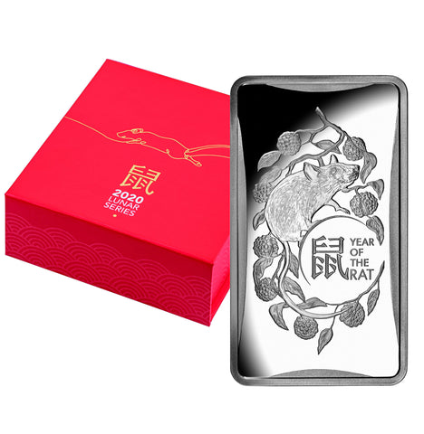 2021 Year of the Rat $1 - 1/2oz Silver Frosted Ingot