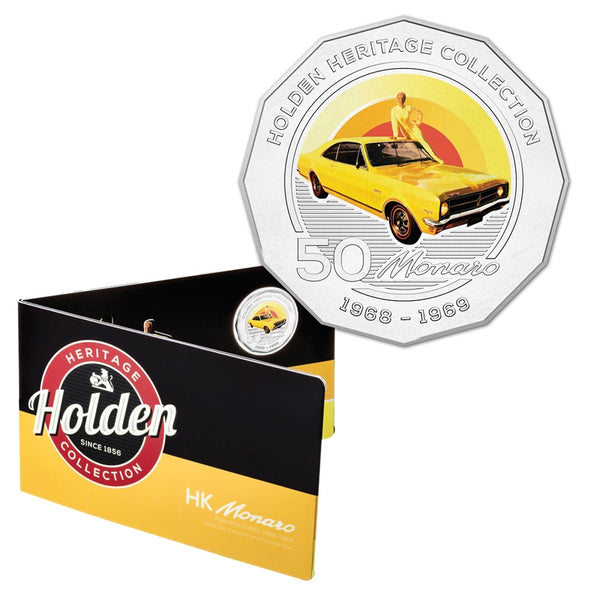 2016 Holden Heritage Collection - 1968-1969 HK Monaro 50c Coin on Card