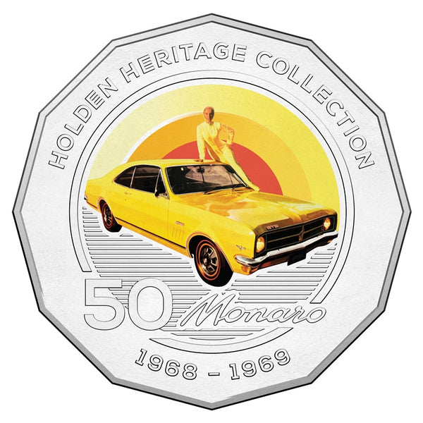 2016 Holden Heritage Collection - 1968-1969 HK Monaro 50c Coin on Card