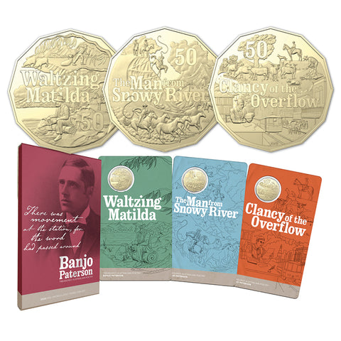 2020 Banjo Paterson - Treasured Australian Poetry 50c Three Coin Set