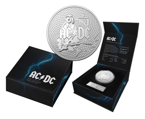 2023 AC/DC $1 Silver Frosted Uncirculated Coin