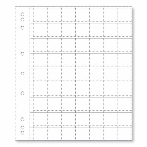 Renniks Coin Album Plastic Refill Pages, 63 Pockets, Pack 10