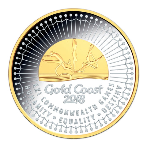 2018 Commonwealth Games Gold Plated $5 1oz Silver Proof