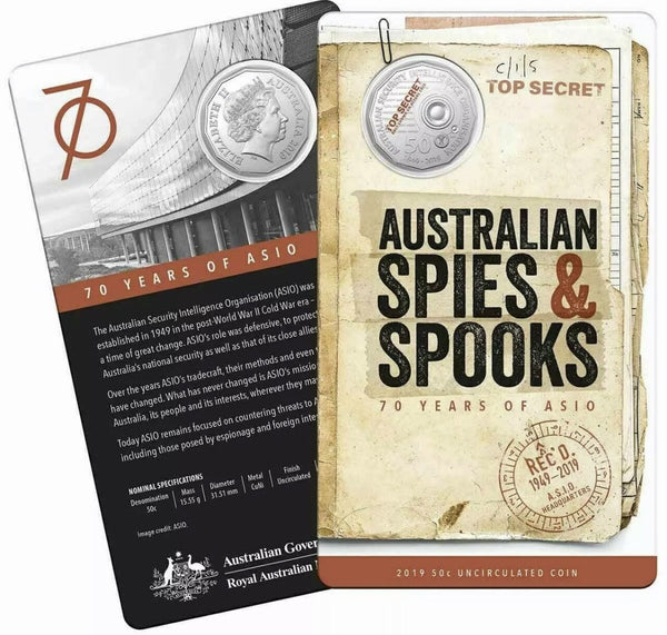 2019 ASIO Spies & Spooks 50c Carded
