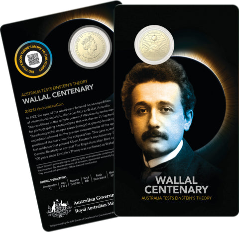 2022 Wallal Centenary - Einstein's Theory $1 UNC Coin