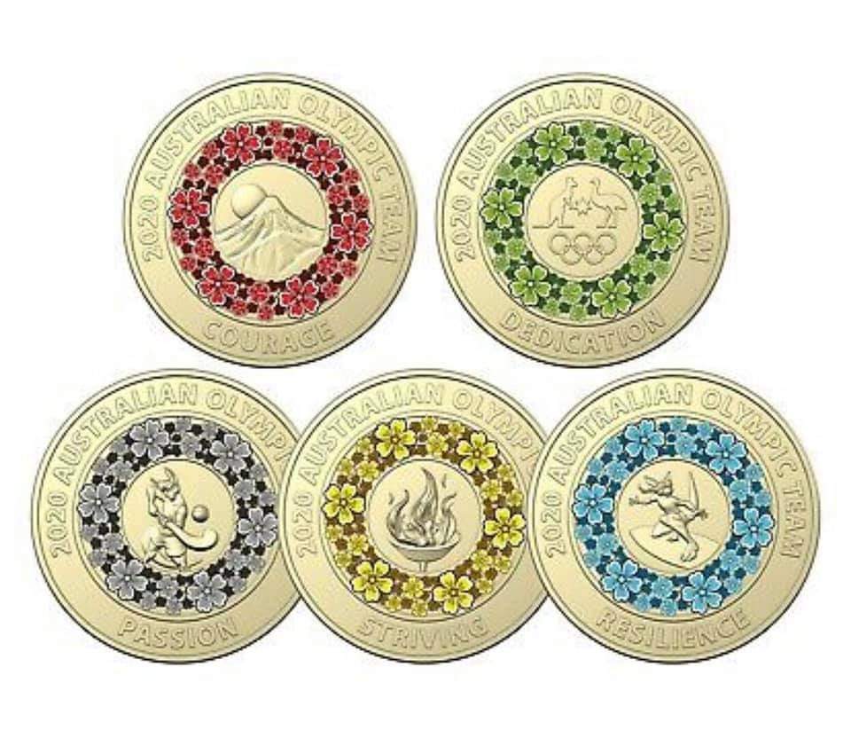 2020 Tokyo Olympics 5 Coin Collection