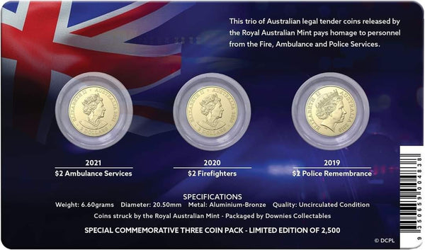 Emergency Services 3 Coin $2 Set