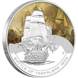 2010 Famous Naval Battles - Trafalgar $1 Silver Proof Coin