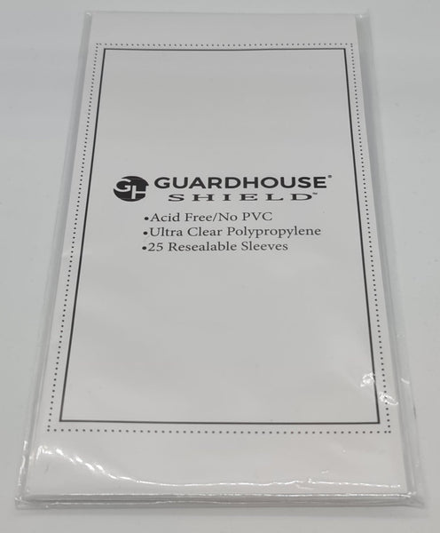 Guardhouse Shield Resealable Protective Sleeves Pack of 25 - Suitable for Larger Carded Coins