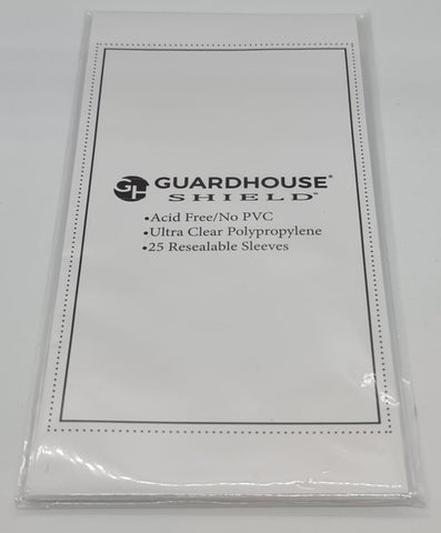 Guardhouse Shield Resealable Protective Sleeves Pack of 25 - Suitable for Larger Carded Coins