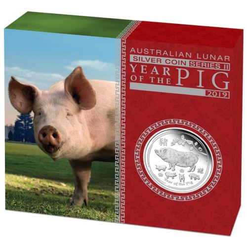 2019-P Australia Year of the Pig 1 oz Silver Proof $1 Coin
