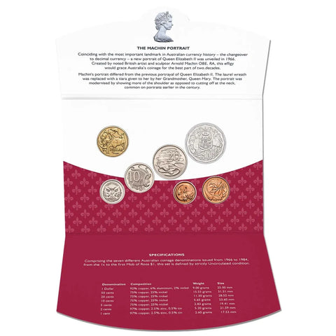 Queen Elizabeth II - Arnold Machin Portrait 7-Coin Decimal Set