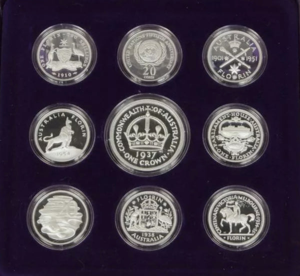 1998 Masterpieces in Silver 9 Coin Fine Silver Proof Set