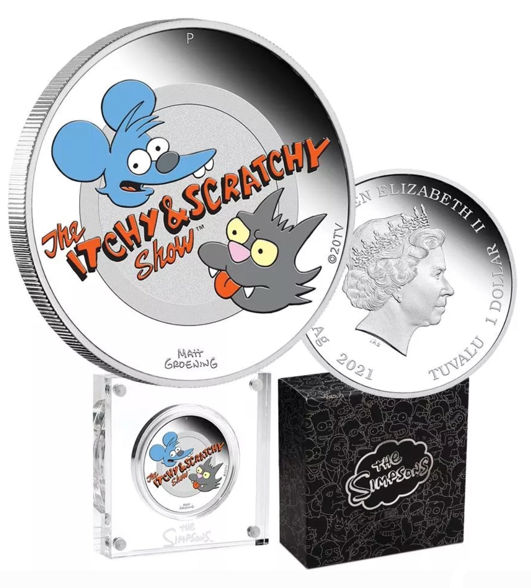 2021 The Itchy & Scratchy Show 1oz Silver $1 Proof Coin