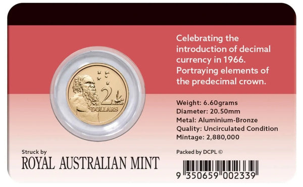 2016 50th Anniversary Decimal Currency $2 - Downies Card